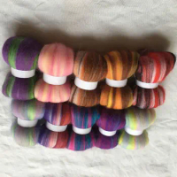 10colors Australia sheep wool fiber needle felting wool for needle felting wool roving 10g/20g/50g/100g/color