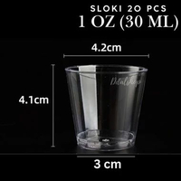 Gelas Plastik Bening Transparant Unik Sloki mini Seperti Kaca untuk Minuman Jus Dessert cup 30ml (1o