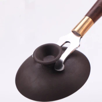 Teapot Lid Clip Wooden Handle Tea Kettle Cover Fork for Cast Iron Japanese Kettle Kung Fu Hot Tea Pot Heat Insulation