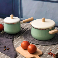 北歐風琺瑯搪瓷鍋 小奶鍋 家用雙耳煲湯鍋 泡面鍋 燉鍋 燃氣電磁爐通用