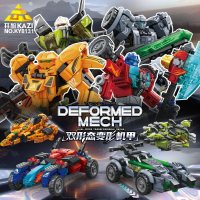 Mech Transforming Mecha, Kotak Buta Dwi Bentuk, Model Askar Senjata Pemusnahan, Mainan Blok Bangunan