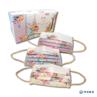 【奕綸】成人防護口罩 絲綢古典玫瑰花(30入/盒)