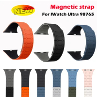 Silicone Magnetic Strap for Apple Watch Band 45mm 41mm 44mm 40mm 49mm 42mm Sport Bracelet for iWatch Series 9 8 Ultra 2 Se 7 6 5