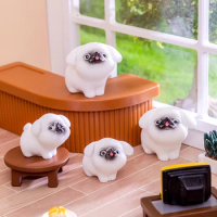 1 Pc Mini Cute Pug Dog Figurines Micro Landscape Ornaments Home Desktop Car Dashboard Decor