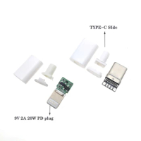 USB C to IOS welding Male plug connector with chip board 9V 2A 20W DIY 8pin Lightning fast charging plug adpter parts for IPHONE