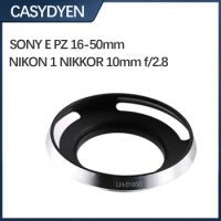 Camera Lens Hood Metal Vented 40.5mm Screw-in Protector For SONY E PZ 16-50mm f3.5-5.6 OSS SELP1650 NIKON 1 NIKKOR 10mm f/2.8