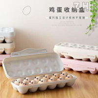 全新 日本冰箱透氣雞蛋盒 雞蛋保鮮收納格 防碰撞破損 帶蓋卡扣式 18格雞蛋盒 放雞蛋架托 多層可疊加