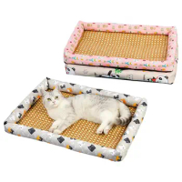 Bamboo Dog Cooling Mat Pet Cooling Mat Dog Cooling Mat Portable Puppy Self Cooling Pad Cat Cooling Mat Pet Summer Supplies