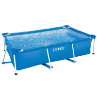 Intex 28271 plastic rectangular accessories ground kids frame outdoor metal frame swiming swimming pool for kids