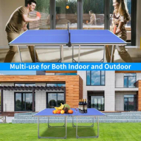 Compact for Space Saver Table Tennis Table Game Net and 3 Balls Folding Pool Billiard Foldable Outdoor Bounce Mini Table. 3-in-1