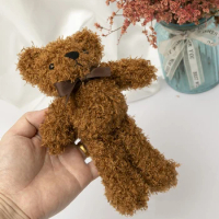 Ins Small Fresh Simulation Teddy Bear Plush Doll Keychain Pendant Cartoon Cute Bear Plush Backpack Pendant Kids Birthday Gifts