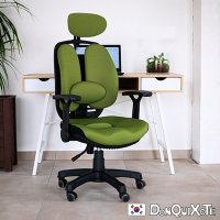 DonQuiXoTe_韓國原裝Grandeur雙背透氣坐墊人體工學椅-綠