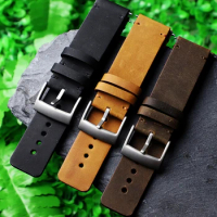 24MM Crazy Horse Leather Quick Release Pins Watch Strap For Panerai SUBMERSIBLE LUMINOR RADIOMIR Watchband Diesel Watch Strap