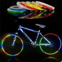 8M Bicycle Wheels Reflect Fluorescent Sticker Bike Reflective Sticker Strip Tape For Cycling Warning Safety Bicycle Wheel Decor