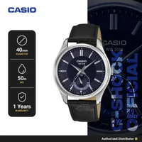Casio MTP-B315L-2AVDF Jam Tangan Pria Analog Kulit Asli Black Original