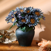 油畫仿真向日葵花束歐式假花絹花裝飾花干花客廳擺設花藝