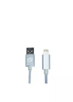 aMagic 銀色尼龍蘋果認證USB充電線，MFI Apple Lightning iPhone USB Charging Cable給iPhone/iPad/iPod手機平板高速叉電傳數據(ACB-L210SL)