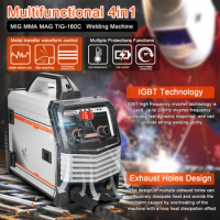 4in1 MIG MMA MAG TIG-160C Welding Machine Semi-automatic IGBT Inverter Welder Portable Electric Welding Machine MIG Welder