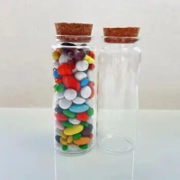 33*47*120mm 150ml Candy Glass Bottle Cork Stopper Spicy Storage Dragees Jar Bottle Food Containers Glass spice Jars Vials