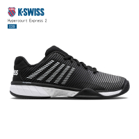 【K-SWISS】網球鞋 黑白 男鞋 透氣輕量 Hypercourt Express 2(送運動襪)