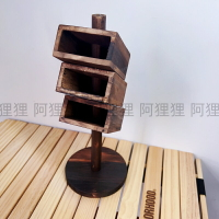 筆筒實木辦公桌收納桌上置物架筆筒古風中國風遙控器收納斜插筆架