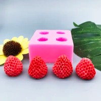 DIY Fruit Strawberry Silicone Mould Fondant Chocolate Jelly Making Cake Tool Decoration Mold Oven Steam Available Clay Resin Art