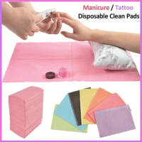 20Pcs Nail Art Table Mat Manicure Disposable Clean Pads for Nails Care Gel Polish Waterproof Tablecloth Manicure Tool Lint Paper