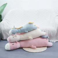 70cm/95cm Dreamy Soft Cartoon Unicorn Plush Toy Animal Three Colors Horse Stuffed Doll Sofa Chair Pillow Cushion Baby Presents