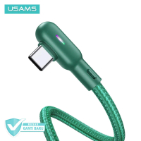 Kabel Data Gaming 1.2m Type C Dual Right-Angle With Colorfull Light SJ457 U57 Original Usams