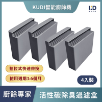 【KUDI庫迪】KUDI智能廚餘機活性碳濾芯 4入組 - KD-KF2專用