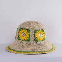Hollowed Womens Straw Hats crochet hat bucket hat UV Protection Sun Visor beach hat Women Visors Ladies hat Women Summer hat Cap