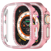 Diamond Cover For Apple watch Ultra case 49mm strap smartwatch pulseira Full bumper Protector iWatch series bands Accessories