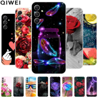 For Samsung Galaxy A14 Case A34 A54 5G Silicone Soft TPU Clear Coques for Galaxy A54 5G Phone Covers A 54 14 34 Flowers Printed