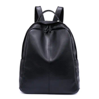 Simple casual men's backpack top leather backpack men's and women's outdoor backpack student schoolbag