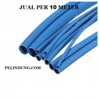 Per10meter Pembungkus Kabel 4 mm Biru Heat Shrink Tube Isolasi Bakar