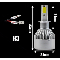 Sepasang Mentol LED Super C6 6000K H1 H3 H4 H7 H11 H13 H16 H27 HB3 HB4 12V hingga 24V Jorge