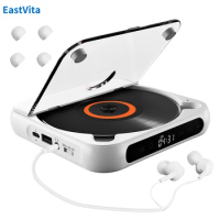 Portable CD Player Personal CD Walkman With Headphones 5 Playback Modes Touch Screen Radio CD MP3 Players For Home Travel Car
