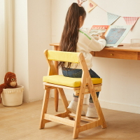 實木兒童學習椅可升降小學生成長椅家用靠背寫字椅可調節寶寶餐椅 全館免運