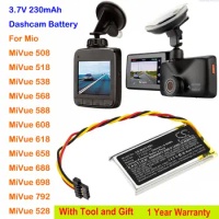 Cameron Sino 230mAh Replacement Dashcam Battery for Mio MiVue 508,518 538 568 588 608 618 658 688 698 792 528 +Tool and Gifts