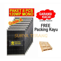 Paket 8pcs Solar Panel 120wp Mono Crystalline Free Packing Kayu