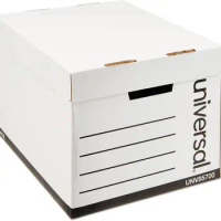Extra-Strength Storage Box w/Lid, Letter/Legal, 12 x 15 x 10, White, 12/Carton