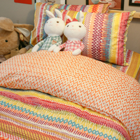 吃一口彩虹 D3 雙人床包雙人兩用被四件組  100%精梳棉  台灣製 棉床本舖