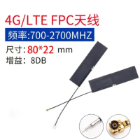 10Pcs GSM GPRS 2G 3G 4G LTE internal antenna 8dbi FPC 80*22mm wireless modem aerial 8cm Long IPEX connector