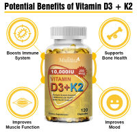 vitamin d3 + k2 kalsium tulang lansia 120pcs vitamin D3 10.000iu