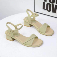 City Strolling Comfortable New Fairy Sandals for Women Low Heel Thick Heel Gentle High Heel Women's 