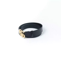 Gucci Ikat Pinggang GUCCI GG MARMONT 3CM SHINE GOLD BLACK LEATHER BELT 100% ORIGINAL