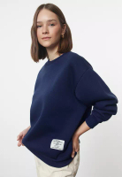 Trendyol Navy Blue Label Detailed Regular Crew Neck Knitted Sweatshirt
