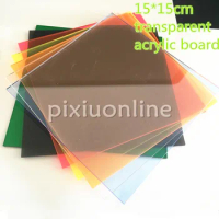 15*15*0.23cm 7Colors Colorful Transparent Acrylic Plate Perspex Sheet Plastic Board DIY Model Dropshipping J583