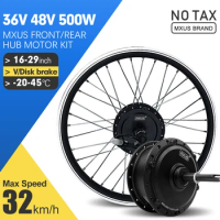MXUS Brand Electric Bike Conversion Kit 36V 48V 500W 16-29Inch 700C e-bike Front Rear Hub Wheel Motor For Ebike Conversion Kit