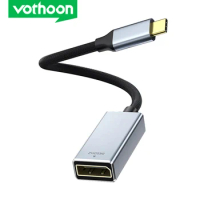 Vothoon USB C to DisplayPort Cable Adapter 8K@60Hz Braided DP 1.4 Cable USB Type C Male to DP Female Cord for Gaming Monitor